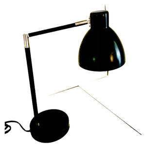 Vintage Black Metal Desk Lamp - Mid-Century Modern Design, Adjustable Arm